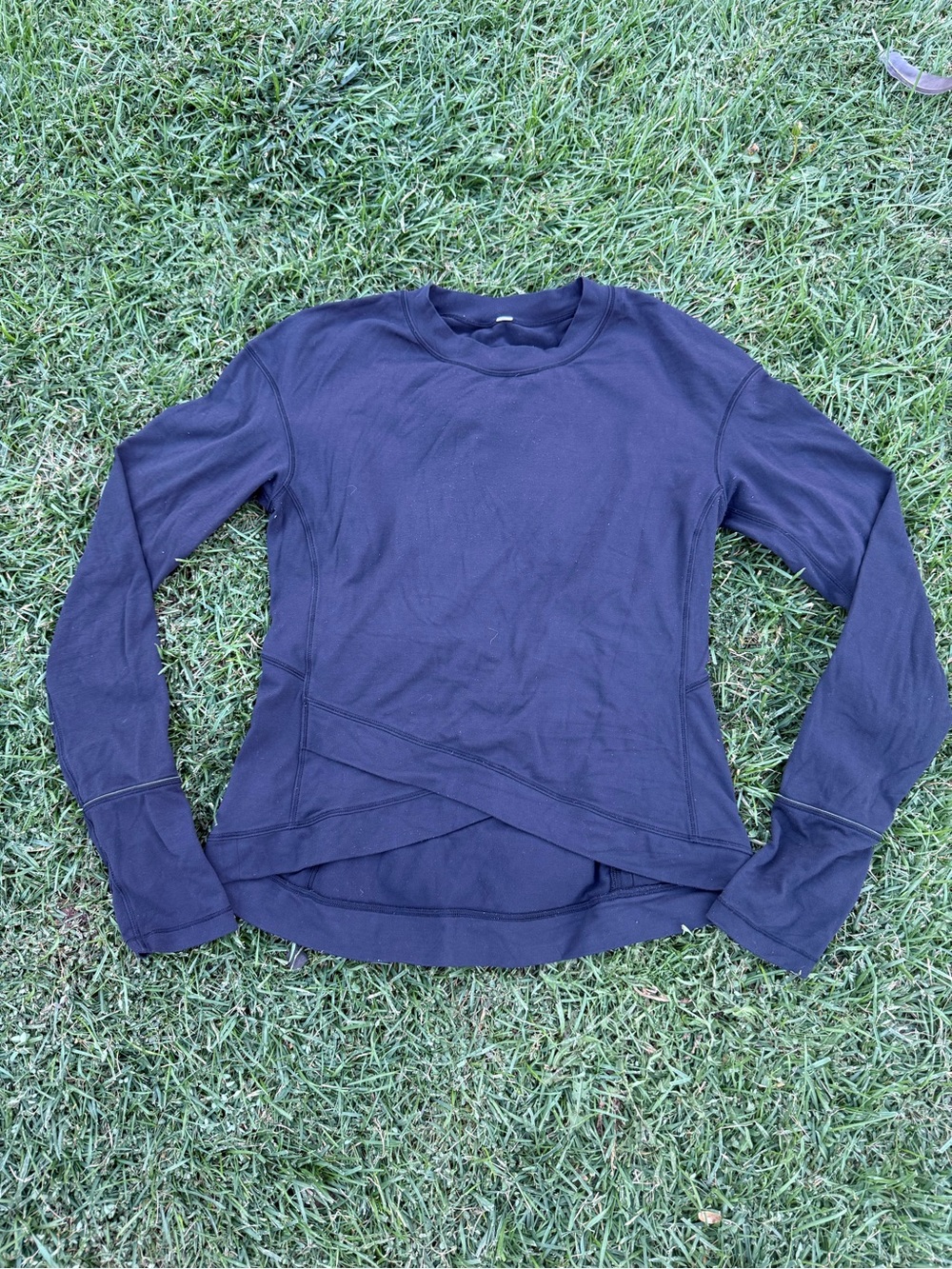 lululemon athletica Black Long-Sleeve Wrap-Hem Top